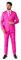 Suitmeister Men's Party Costumes - Slim Fit Solid Color Suit for Leisure - Halloween Parties and Party Wear - Pink