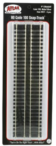 HO Code 100 9 Straight (6) by Atlas Model Railroad