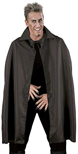 W WIDMANN MILANO Party Fashion - Schwarzer Umhang | 115 cm Robe für Halloween, Karneval und Mottoparty