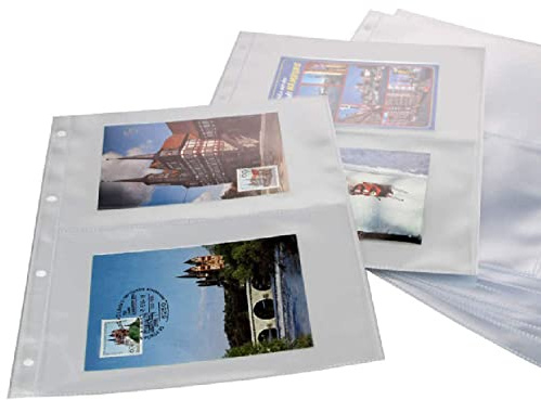 50x SAFE A4 Fotohüllen mit 2 Taschen | A4 Fotohüllen mit 2 Taschen, 50er-Pack zur geordneten Verwendung und Aufbewahrung; passend für kompatible Ringbinder und