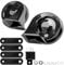 alca® Hupe Hoch-Tief 12 V elektrisch 480 Hz / 410 Hz Frequenz 110 dB laut schwarze Farbe universell für viele Fahrzeuge EU-zertifiziert