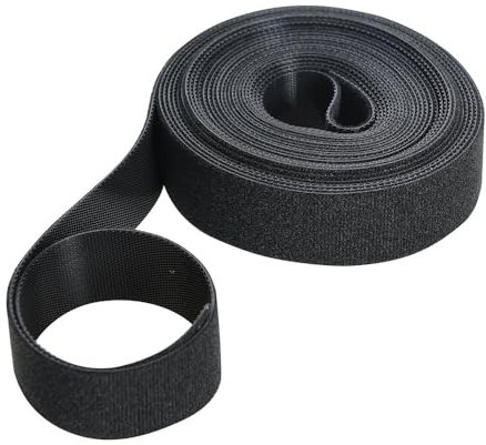 FIXMAN 684180 Selbstklebendes Klettband, schwarz 25 mm x 5 m