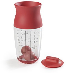 Lékué Shaker à Pâtes Plastique Rouge 8,8 x 8,8 x 19,2 cm
