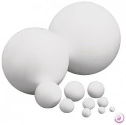 Rayher Hobby 3306400 Styropor-Kugeln, 2 Halbschalen, 50 cm Durchmesser, Weiss/Opulenter Garten