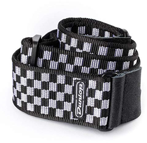 Jim Dunlop Karierter Gitarrengurt Schwarz / Weiß