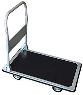 Charles Bentley Bulldozer Pro Heavy Duty Platform Trolley 150kg, Black