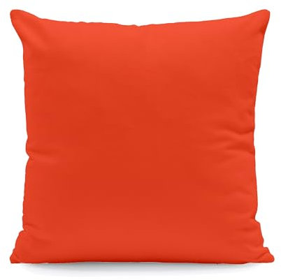 Kissenbezug 50×50 Orange Baumwolle Uni – Kissenhülle Sofa Couch Dekokissen Sofakissen mit Reißverschluss, orangefarbene Kissenhülle