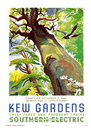 TRAVEL KEW GARDENS SOUTHERN ELECTRIC TREE BIRD FRAMED ART PRINT PICTURE F12X1813