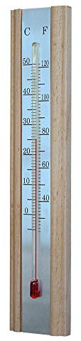 Thermometer Wall Beech Silver 200mm