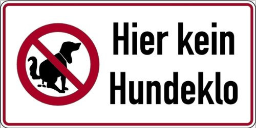 LEMAX® Schild Alu Hier kein Hundeklo 150x300mm