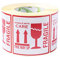 OliveBird 1,000 Aufkleber Fragile. This Way Up Handle With Care, Etiketten, groß 10 x 10 CM White-red - 1,000 Stück