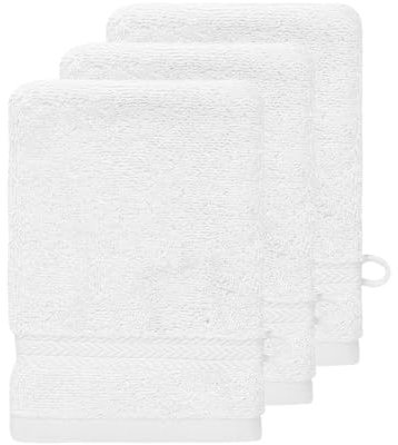 Sensei Maison - Lot de 3 Gants de Toilette 550 g/m² Luxury - 16x22 cm - Blanc