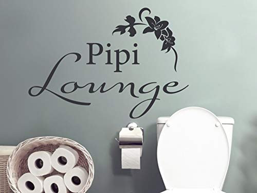 GRAZDesign Wandtattoo Pipi Lounge lustig Tür Aufkleber Gäste WC, Wandtattoos Aufkleber - 72x50cm / 071 grau