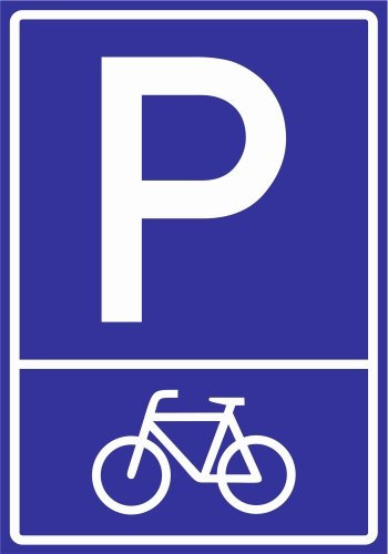 Kiwistar - Signe de stationnement - Autocollant - Vélo (pictogrammes) - 21 x 15cm - Garage de stationnement, carport, Panneau de signalisation pour Restaurant, école, hôtel