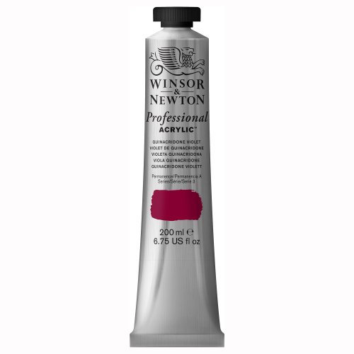 Winsor & Newton Professional - Pintura acrílica, tubo 200 ml, color violeta Quinacridona