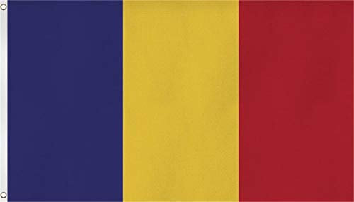 normani Flagge - Fahne - Hissfahne mit Zwei Metallösen zur Befestigung und zum Hissen - Größe 90 x 150 cm wetterfest Farbe Rumänien