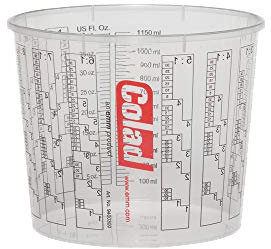 50 x Colan mixing container with scale 1,400 ml, paint filler, pot without lid
