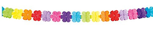 PARTY DISCOUNT Girlande Flower Power aus Papier, 4m, bunt