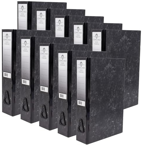 Pukka Pad, Concord Cloud Foolscap Box File – Pack of 10 – Fits A4 Sheets of Paper and Documents – Features Spine Label for Personalisation and Finger Tab for Easy Retrieval from Shelf