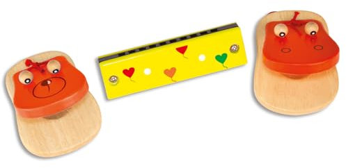Bontempi | HarmonyBeats: Harmonisches und Kastanien-Set aus Holz für kleine Bunte Musiker, 60x75x50 mm