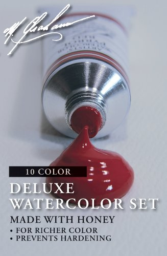 M. Graham Intermediate 10-Color Watercolor Paint Set, 1/2-Ounce Tube