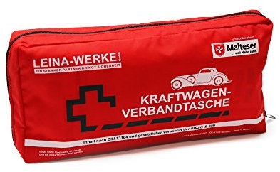 Leina-Werke 11104 KFZ-Verbandtasche Elegance, Rot/Schwarz/Weiß