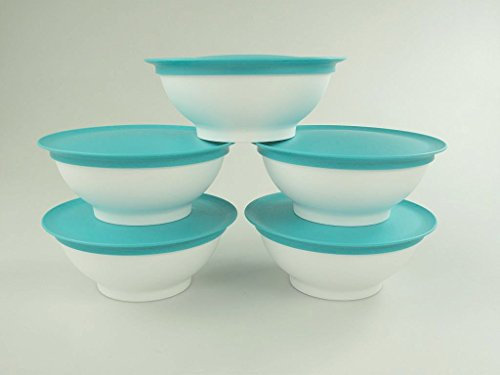 TUPPERWARE Allegra Dessert-Schälchen 275 ml türkis weiß (5) Dessertschalen