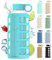 purifyou Premium 40/32 / 22/12 oz Glass Water Bottles with Times to Drink and Volume, Silicone Sleeve & Stainless Steel Lid Insert, Reusable for Fridge Water, Milk, Fruit Juice (Aqua Blue, 22 oz)