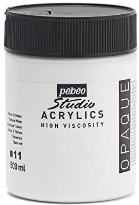 Pébéo - Studio Acryl Fine - Weiße Acrylfarbe - Titanweiß 500 ml