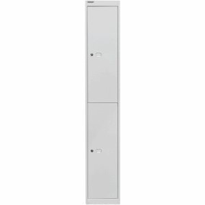Bisley Garderobenschrank 2 Fächer verkehrsweiß
