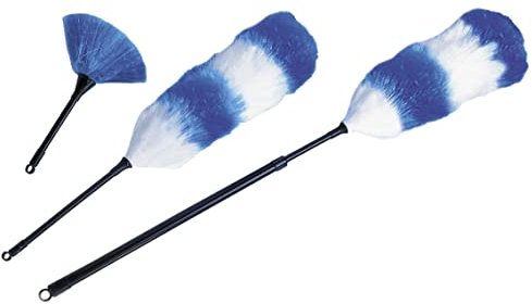 Maximex Staubwedel Set Blau 3-teilig, effiziente Staubbeseitigung, immer der richtige Wedel, 3 verschiedene Größen, Maße (L): 26 cm mini, 56 cm mittel, 96 - 110 cm ausziehbar