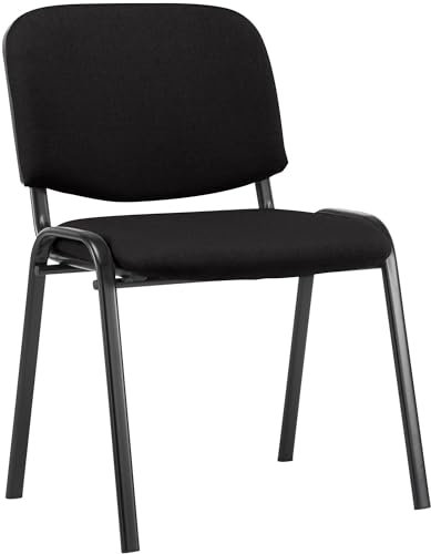 CLP Stapelstuhl Ken I Konferenzstuhl Mit Stoff-Bezug I Schwarzes Metallgestell, Farbe:schwarz
