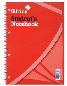 Silvine Student Spiral Notebook Wirebound Soft Cover Ruled Punched 120 Pages 210x297mm Ref 141 [Pack 12]