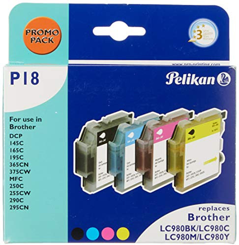 Pelikan Druckpatronen PromoPack P18 ersetzt Brother LC980VAL, BK/C/M/Y