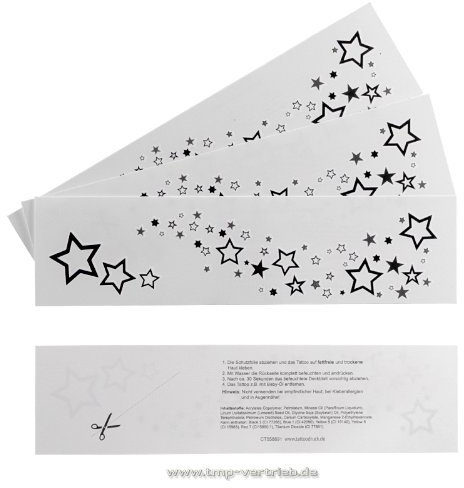 2 x Sterne Tattoo Bogen - Rihanna einma Temporary Tattoo Sterne - fallende Sterne (2)