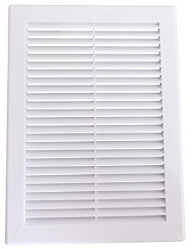 AirTech-UK Air Vent Grille White Plastic Wall Ducting Ventilation Cover 4 6 8 10 12 14 (200x300mm with flyscreen)