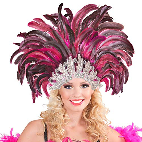 NET TOYS Samba Kopfschmuck Federschmuck Rio Rio Federkopfschmuck Brasilien Feder Kopf Schmuck Burlesque Haarband Kostüm Accessoires