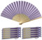 Periwinkle/soft Purple/Alice Blue Hand Fans, Pack of 10 Wholesale Paper Hand Fan with Bamboo Ribs Wedding Party Favour Church Gifts PHF16