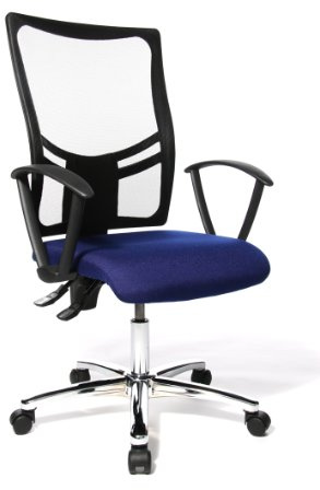 Topstar NX29R G26 Bürostuhl Net Point 10 inkl. Armlehnen blau | Made in Germany | Ergonomisch | Drehstuhl, Schreibtischstuhl | höhenverstellbar | Geprüfte Sicherheit nach GS-Intertek
