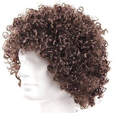 Perücke Lockenkopf braun Afro braune Afroperücke