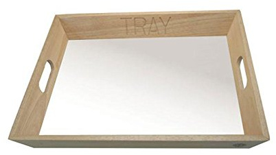 Apollo Housewares 47.5 x 36 cm Rubberwood Tea Tray, Natural Wood