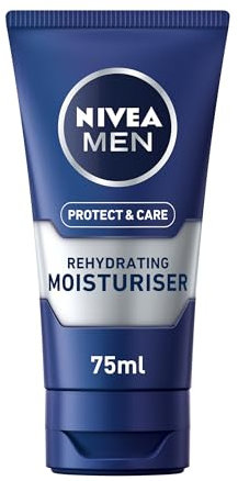 NIVEA MEN Protect & Care - Rehydrating Moisturiser - Mens Face Cream - Enriched With Aloe Vera & Pro-Vitamin B5 - Soothing & Regenerating - 48h Hydratation - Non-Greasy - For Dry Skin - 75ml