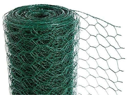 CrazyGadget® Chicken Wire Mesh Rabbit Animal Fence Green PVC Coated Steel Metal Garden Netting Fencing 25m (0.9m x 25m) - Hole Size: 25mm