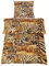 4tlg Microfaser Bettwäsche Set Tiger in Braun Sand Creme Beige 2X Bettbezug 135x200cm 2X Kopfkissenbezug 80x80cm Raubkatze