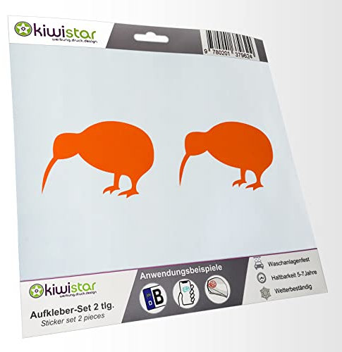 - 2X Kennzeichenaufkleber - Kiwi - Neuseeland - Autoaufkleber - Evolution Charles Darwin Aufkleber für Auto, Laptop, Fahrrad, LKW, Motorrad Mehrfarbig JDM Decal Racing