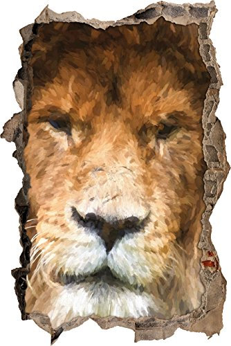 Kampfvernarbten Kunst Pinsel Effekt Wanddurchbruch im 3D-Look, Wand- oder Türaufkleber Format: 62x42cm, Wandsticker, Wandtattoo, Wanddekoration