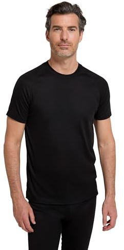 Mountain Warehouse Talus Mens Thermal Baselayer Tee - Short Sleeve Jumper, Round Neck, Breathable Sweatshirt, Warm, Quick Drying Top - Ideal for Winter Black XL
