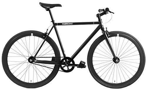 FabricBike Original - Single Speed Fixie Bike, 28 Zoll, Fixed Gear, Singlespeed Fahrrad Retro, Fixie-Räder, Hi-Ten Stahlrahmen, 10,45 kg (Größe M). (Fully Matte Black, S-49cm)