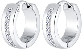 Elli Ohrringe Damen Creolen mit Zirkonia Steinen Basic Glamour Elegant in 925 Sterling Silber