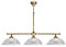 Licht-Erlebnisse Jugendstil Deckenleuchte lang Riffelglas Schirm Echt-Messing 3-flmg Deckenlampe Billard Bar Theke